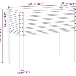 Discount Galvaniseret plantekasse til haven - Vejrbestandig stål | Størrelse: 100x45x90 cm Krukker & Plantebeholdere