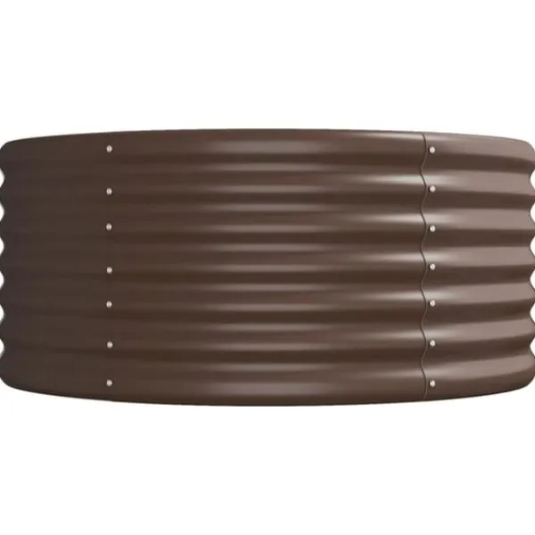 Plantningsbænke^Galvaniseret plantekasse i stål - Højbed | Størrelse: 620x80x36 cm | Farve: Brun