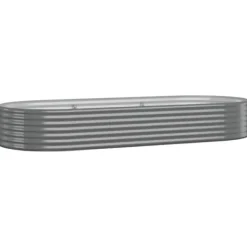 Plantningsbænke^Galvaniseret plantekasse 249x100x36 cm - Robust og vejrbestandig | Farve: Grå