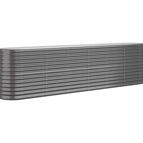 Discount Galvaniseret plantekasse 260x40x68 cm - Højbed til have og terrasse | Farve: Antracitgrå Plantningsbænke