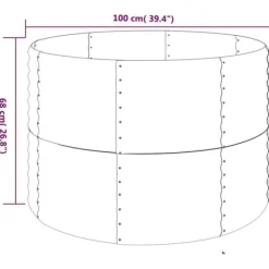 Best Galvaniseret plantekasse i stål - Højbed til have | Størrelse: 100x100x68 cm | Farve: Sølv Plantningsbænke