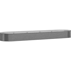 Plantningsbænke^Galvaniseret stål plantekasse 396x100x36 cm | Farve: Antracitgrå