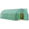 Drivhus^Gang-tunnel drivhus 27,38x9,5x7,38ft, galvaniseret ramme, PE cover, holdbar, velegnet til planter, hurtig opsætning.
