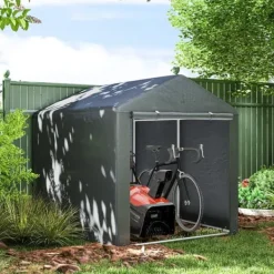Skure, Garager & Carports^Garage telt 1,6×2,18×1,72 m, UV-beskyttelse, vandafvisende, rulleport, grå