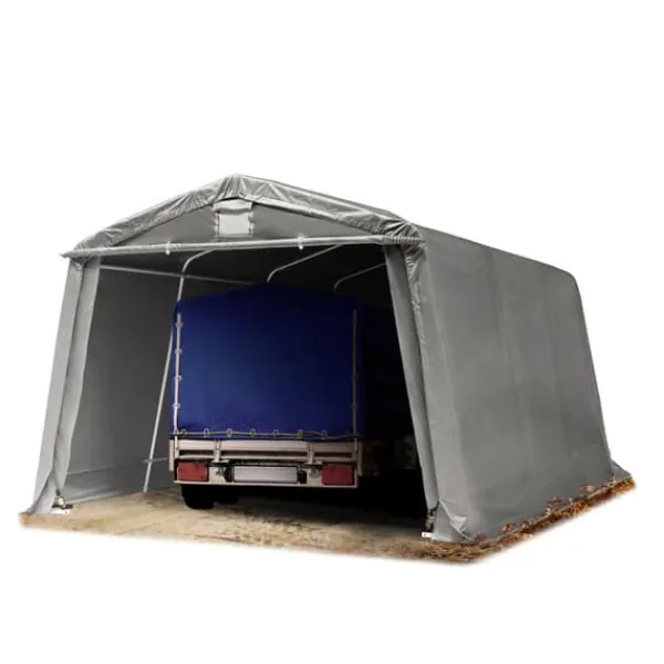 Skure, Garager & Carports^Garage Tent Carport 3,3x4,7 m Windbreak Storage Tent PVC 500 grå