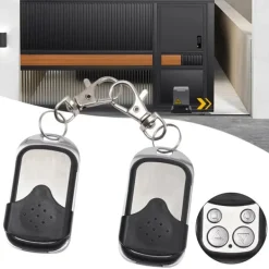 Hot Garageport/indkørselsport fjernbetjening - Håndholdt sender - 2-pak - 433 MHz - EV-1527 fast kode - ABS + aluminium - Sort Skure, Garager & Carports