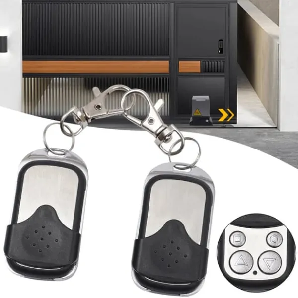 Hot Garageport/indkørselsport fjernbetjening - Håndholdt sender - 2-pak - 433 MHz - EV-1527 fast kode - ABS + aluminium - Sort Skure, Garager & Carports