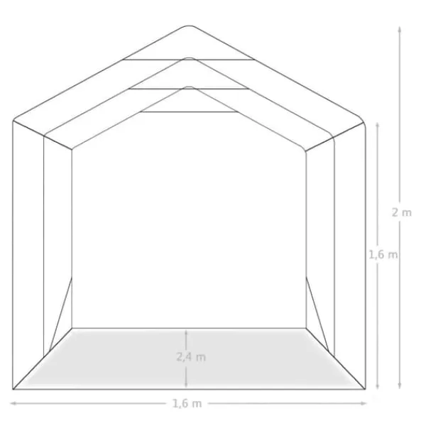 Garagetelt til opbevaring - PVC 100% | Størrelse: 1,6x2,4 m | Farve: Grøn Skure, Garager & Carports