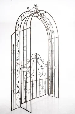 Buer, Spalier, Lysthuse Uden Tag^Garden Arch med Gate - Rose Arch - Iron Construction, Langs varig robust