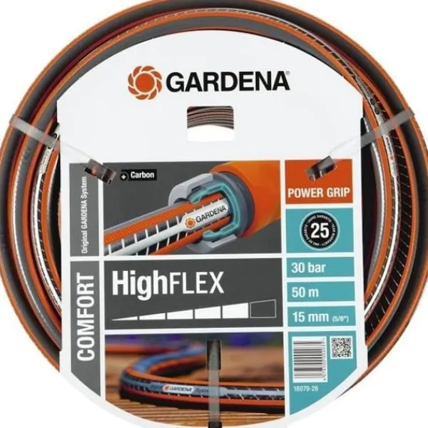 Gardena Vanding^Comfort HighFlex haveslange – Længde 50 m – Ø15 mm – Knastfri og formstabil – 20 års garanti (18079-26)