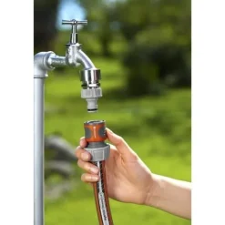 Gardena Vanding^lynkoblinger og Aquastop Ø19 mm – Til begyndelsen og slutningen af slangen – Med det originale -system – Vejr- og UV-bestandig