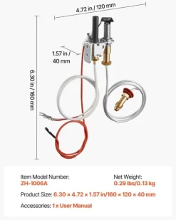 Tilbehør Til Brændeovne & Pejse^Gaspilotmonteringssæt til pejs - 446-512A - HSRV 446-512A - SRV 446-512A - Til naturgas - Udskiftning af tænding