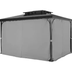 Telte & Lysthuse^Gazebo Privatliv Gardin, 12' x 10' x 6,7', Vandtætte Gazebo Gardiner, Grå