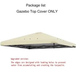 Hot Gazebo Top Cover, Vandtæt Beskyttelse, Nem Installation,3m * 3m, ny enkelt beige Telte & Lysthuse