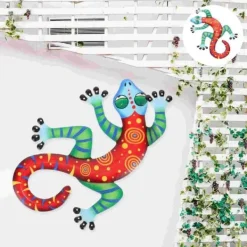 Havedekorationer^Gecko Lizard Vægskilt Have Ornament 14x21,8x0,8cm - Grøn