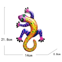 Havedekorationer^Gecko Lizard Vægskilt Have Ornament 14x21,8x0,8cm - Gul
