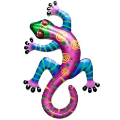 Havedekorationer^Gecko Lizard Vægskilt Have Ornament 14x21,8x0,8cm - Lyserød
