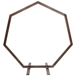 Sale Geometrisk bryllupsbue i træ - Baggrundsstativ - Retro stil - Poleret finish - Længde 2,24 m - Højde 2,19 m - Str. M - Brun Buer, Spalier, Lysthuse Uden Tag