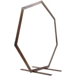 Sale Geometrisk bryllupsbue i træ - Baggrundsstativ - Retro stil - Poleret finish - Længde 2,24 m - Højde 2,19 m - Str. M - Brun Buer, Spalier, Lysthuse Uden Tag