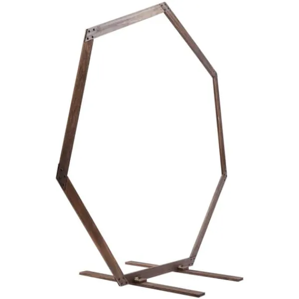 Sale Geometrisk bryllupsbue i træ - Baggrundsstativ - Retro stil - Poleret finish - Længde 2,24 m - Højde 2,19 m - Str. M - Brun Buer, Spalier, Lysthuse Uden Tag