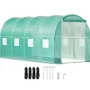 Drivhus^Gå-igennem tunnel drivhus, 15 x 7 x 7 ft. Bærbar med galvaniserede stålrammer, lynlåse og vinduer – perfekt til dine planter!