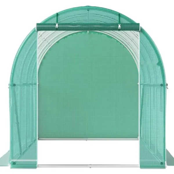 Drivhus^Gå-igennem tunnel drivhus, 15 x 7 x 7 ft. Bærbar med galvaniserede stålrammer, lynlåse og vinduer – perfekt til dine planter!