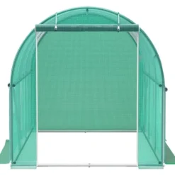 Drivhus^Gå-inde Tunnel Drivhus, 10 x 7 x 7 fod, bærbart med galvaniserede stålbøjler, lynlåsdør og 6 vinduer, ideelt til planter.