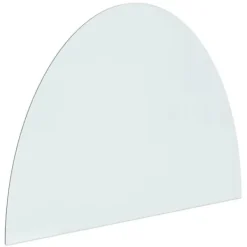 Tilbehør Til Brændeovne & Pejse^Glas - Living glasplade til pejs 800x600 mm halvrund
