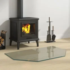Online Glas - Living glasplade til pejs 80x50 cm sekskantet Tilbehør Til Brændeovne & Pejse