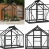 Glasdrivhus 155x103x191 cm aluminium antracitgrå - Drivhus - Drivhuse - Home & Living Drivhus