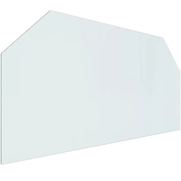 Tilbehør Til Brændeovne & Pejse^Glasplade til pejs 120x60 cm | Hærdet glas | Sekskantet | Varmebestandig