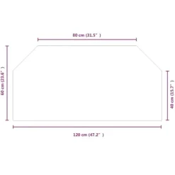 Tilbehør Til Brændeovne & Pejse^Glasplade til pejs 120x60 cm | Hærdet glas | Sekskantet | Varmebestandig