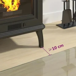 Clearance Glasplade til pejs 100x50 cm sekskantet - Glasplade Til Pejs - Glasplader Til Pejs - Home & Living Tilbehør Til Brændeovne & Pejse