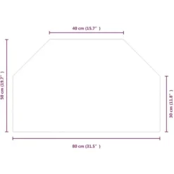 Glasskiva för öppen spis 80x50 cm - Skyddsglasplatta av härdat glas | Färg: Transparent | Storlek: 80x50 cm Tilbehør Til Brændeovne & Pejse