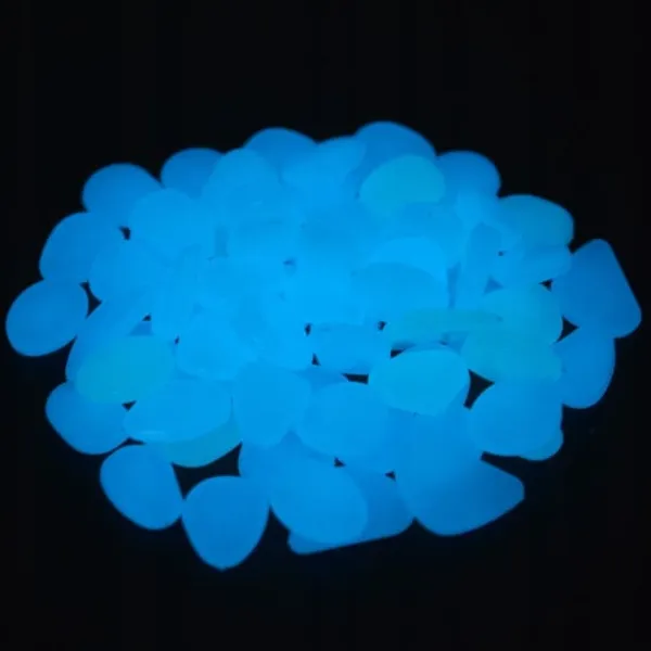 New GLORIOUS STONES Fluorescerende sten BLÅ LYSER I MØRKET 50 stk. Havesten & Trædesten