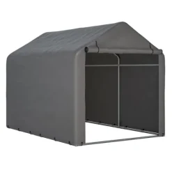 Skure, Garager & Carports^Grå Cykelgarage / Haveskur 160x220x165 cm med rulledør, vandtæt PE-materiale