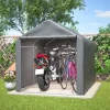 Skure, Garager & Carports^Grå Cykelgarage / Haveskur 160x220x165 cm med rulledør, vandtæt PE-materiale