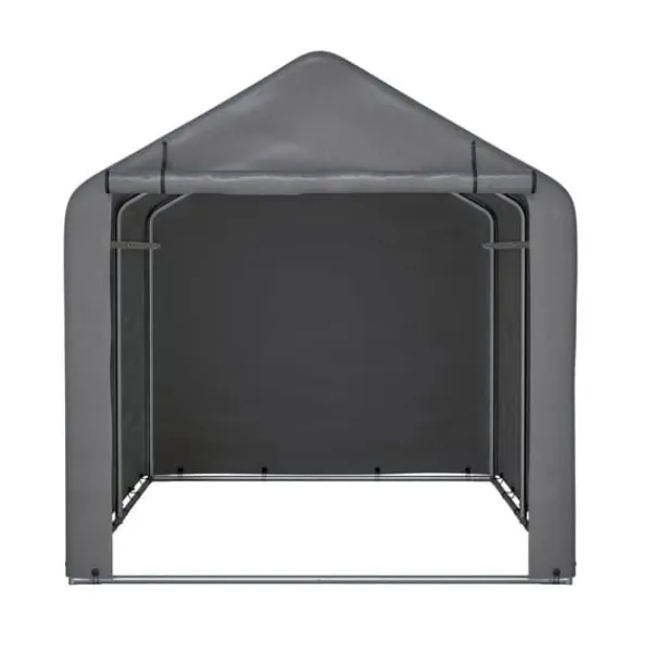 Skure, Garager & Carports^Grå Cykelgarage / Haveskur 160x220x165 cm med rulledør, vandtæt PE-materiale