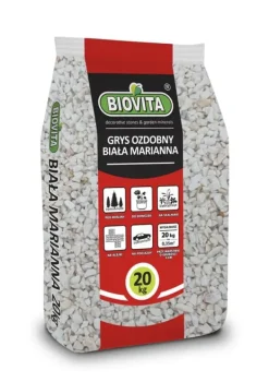 Havesten & Trædesten^Granit Havesten Dekorativ HVID MARIANNA 8-16mm 20kg Biovita