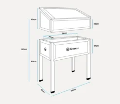 Drivhus^Greenspot Mini Drivhus med Overdækning til Altan og Terrasse 80x45x120 cm - Drivhus på en træplatform, Hævet træbed, Kold ramme med overdækning på høj | CDON