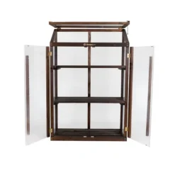 Drivhus^Greenspot Mini Drivhus til Altan og Terrasse 80 x 42 x 120 cm - Altandrivhus til overvintring af urter, blomster, frøplanter - Oprindelsesfarve Mørk R | CDON