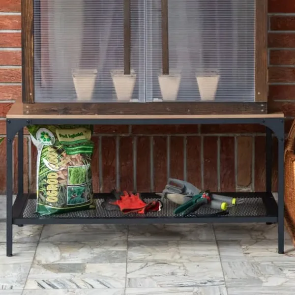 Drivhus^Greenspot Mini Drivhus til Altan og Terrasse 80 x 42 x 120 cm - Altandrivhus til overvintring af urter, blomster, frøplanter - Oprindelsesfarve Mørk R | CDON