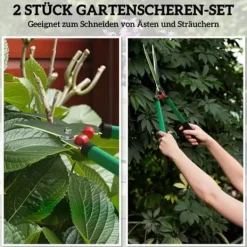 Haveværktøj^Grenklippersæt, 2 dele: 40 cm non-stick grenklipper og 51 cm hækksaks til hække og grene