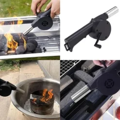 Tilbehør Til Brændeovne & Pejse^Grillblæser til optænding af pejseovn Manuel pejsgrill