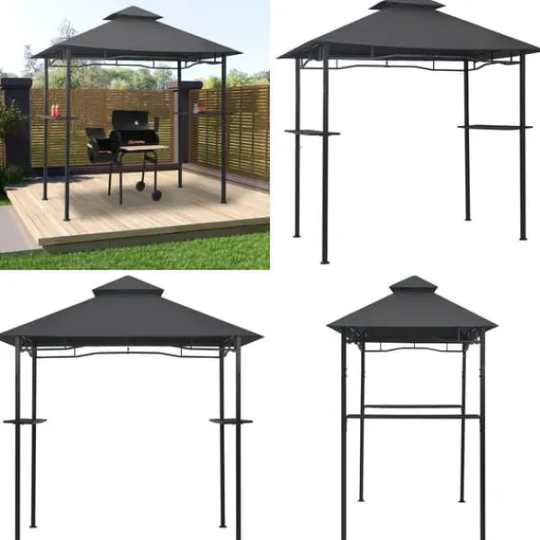 Discount Grillpavillon 240x150x255 cm stål antracitgrå - Grillpavillon - Grillpavilloner - Home & Living Telte & Lysthuse
