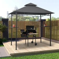 Discount Grillpavillon 240x150x255 cm stål antracitgrå - Grillpavillon - Grillpavilloner - Home & Living Telte & Lysthuse
