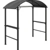 Buer, Spalier, Lysthuse Uden Tag^Grillpavillon 233x110x235 cm, vindtæt med dobbelt tag og hylder, UV-beskyttelse, stål, mørkegrå