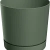 Krukker & Plantebeholdere^Grøn fyrretræspotte med underkop 11 cm Tubo