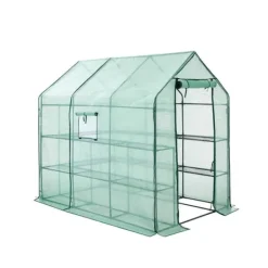 Grønt plastikdrivhus, 143 x 215 x 195 cm Drivhus