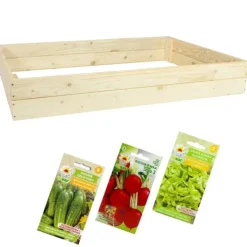Clearance Grøntsagshavekasse - med grøntsagsfrø - 120x120x18cm Kit Til Plante- & Urtedyrkning